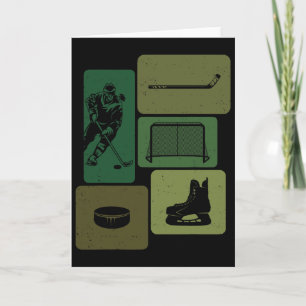 Carte Palet de hockey sur glace drôle Bâton de hockey su