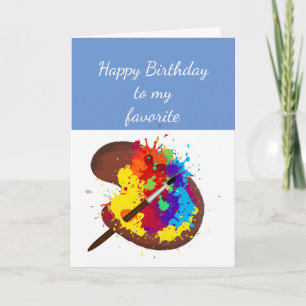 Carte Palette Artiste Artiste Favorite Anniversaire Fun