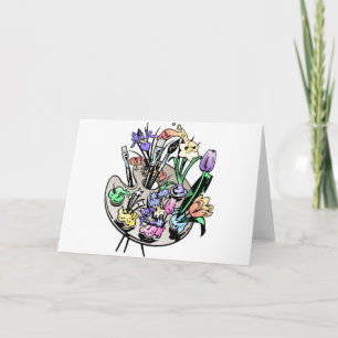 Carte Palette Artiste et FLowers