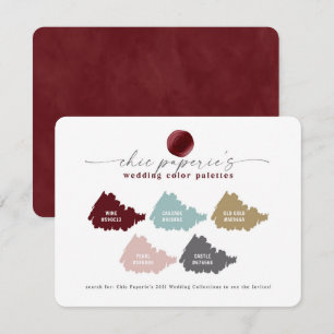 Carte Palette couleur rouge et rose vif pour mariage d'h