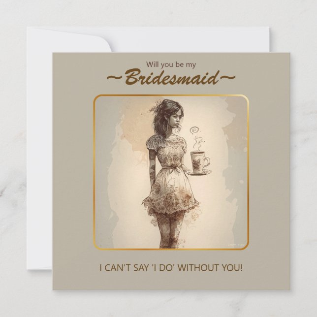 Carte Palette de couleurs Bridesmaid Proposition. (Devant)