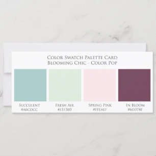 Carte Palette de Mariage couleur chic en floraison