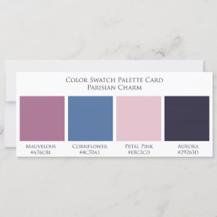 Carte Palette de Mariage couleur de charme parisien