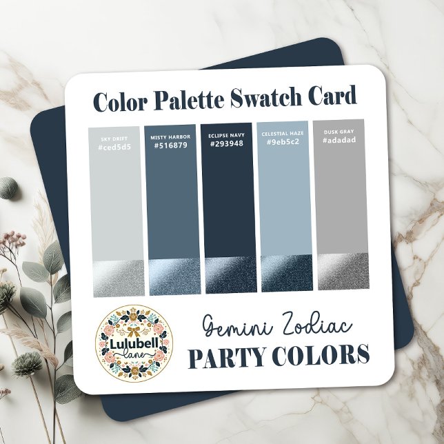 Carte Palette Swatch couleur pour panneau Zodiac G (Coordinate Your Taurus Zodiac Event With Our Handy Exclusive Color Palette. Match Everything!)
