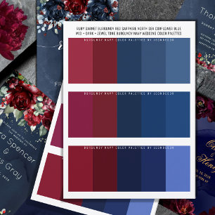 Carte Palettes couleur Mariage couleur marine et bijoux