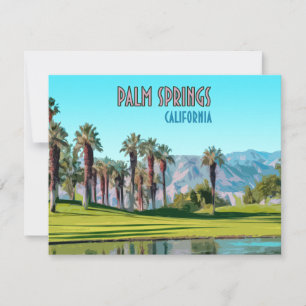 Carte Palm Springs California Vintage Flat Card