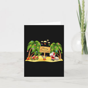 Carte Palmier de Noël Lumières de noix de coco tropicale