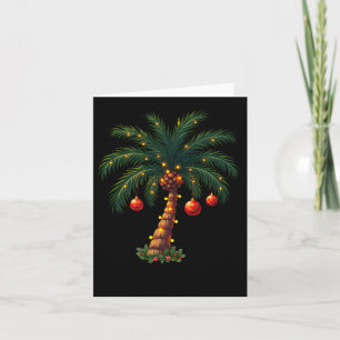 Carte Palmier de Noël Lumières Festives Tropical S
