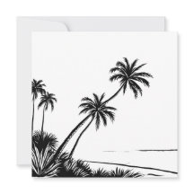 Palmier Noir & Blanc Plage Côtière