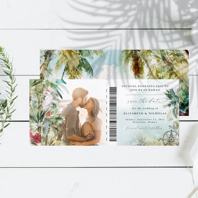 Carte Palmier Tropical Beach | Passe d'embarquement (Créateur téléchargé)