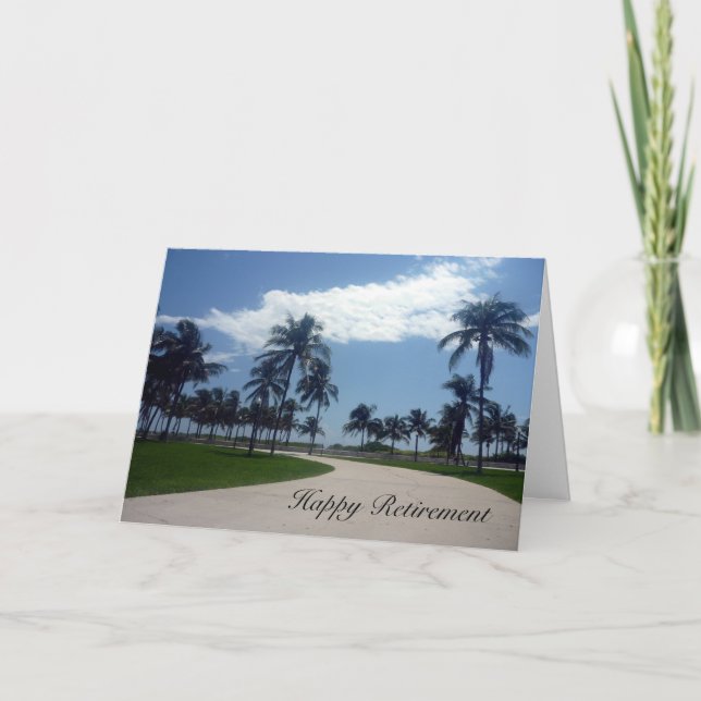 Carte palmiers à la retraite (Devant)