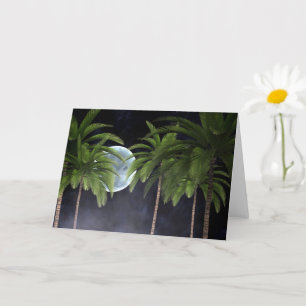 Carte Palmiers contre la lune