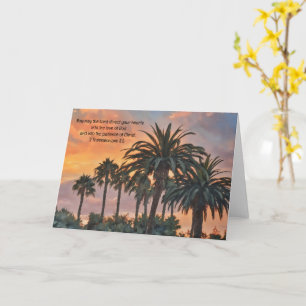 Carte Palmiers de soleil Bible Verse Art Note Card