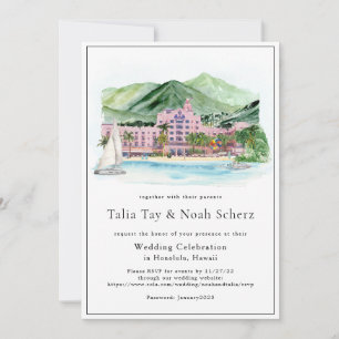 Carte Palmiers de style rétro   Itinéraire de mariage ha