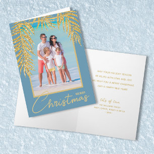 Carte Palmiers tropicaux Plié Photo Noël