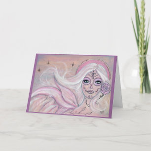 Carte Paloma rose Day of the dead greeting card By Renee