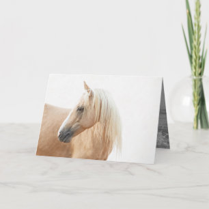 Carte Palomino Stallion Turns Horse Greeting Card