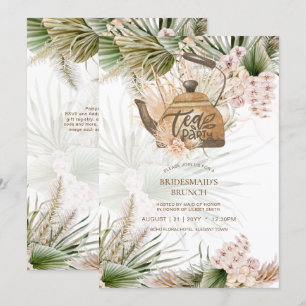 Carte Pampas Grass THÉ Fête des mariées Déjeuner