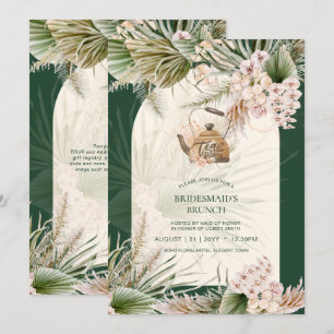 Carte Pampas Grass THÉ Fête des mariées Déjeuner