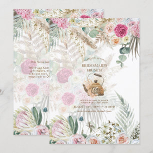 Carte Pampas Grass THÉ Fête des mariées Déjeuner