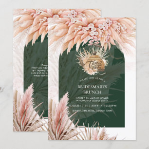 Carte Pampas Grass THÉ Fête des mariées Déjeuner