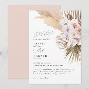 Carte Pampas herbe palmier orchidée moderne rustique