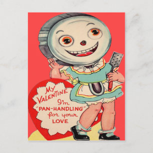 Carte Pan Valentine vintage Retro Friture