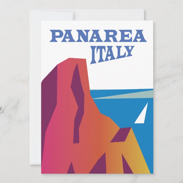Carte Panarea Italie vintage voile affiche (Devant)