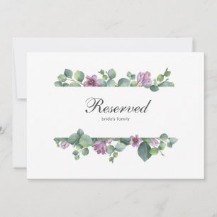 Carte Pancarte de mariage réservée au feuillage de verdu