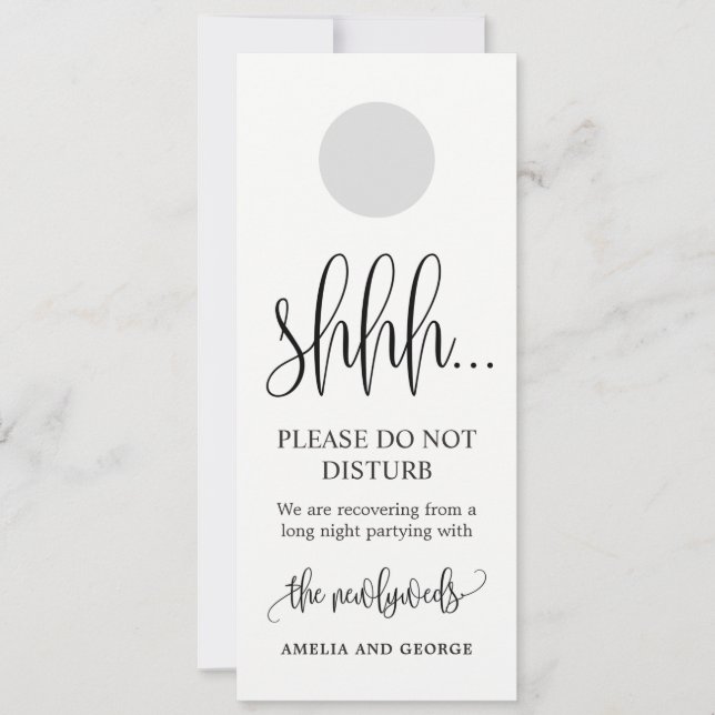 Carte Pancarte de porte Mariage Ne pas déranger Signalét (Devant)