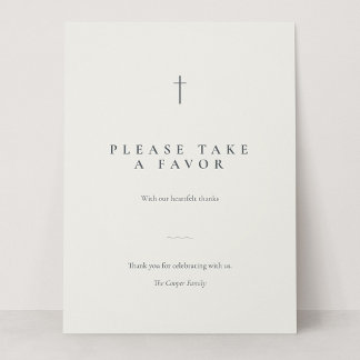 Carte Pancarte de table 'Prenez un cadeau' Minimal Cross
