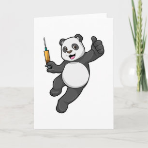 Carte Panda à la vaccination avec seringue