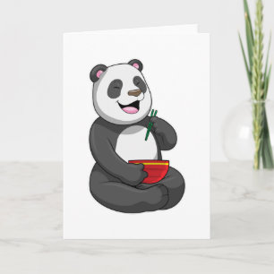 Carte Panda avec bol de ramen