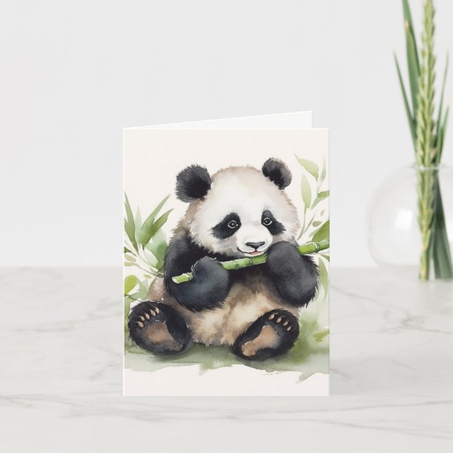 Carte Panda Avec Merci Bambou (Devant)