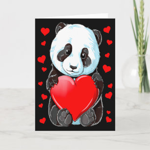 Carte Panda cœur Saint-Valentin Filles Enfants Femmes Ou