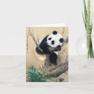 Carte panda cool chine mignonne douce et moelleuse art d