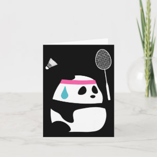 Carte Panda de badminton épuisé - Ani de navette drôle m