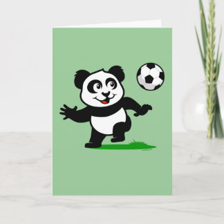 Carte Panda de soccer mignon