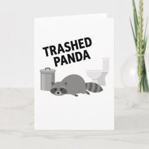 Carte Panda Dégradé Drôle de Raton Laveur Ivre