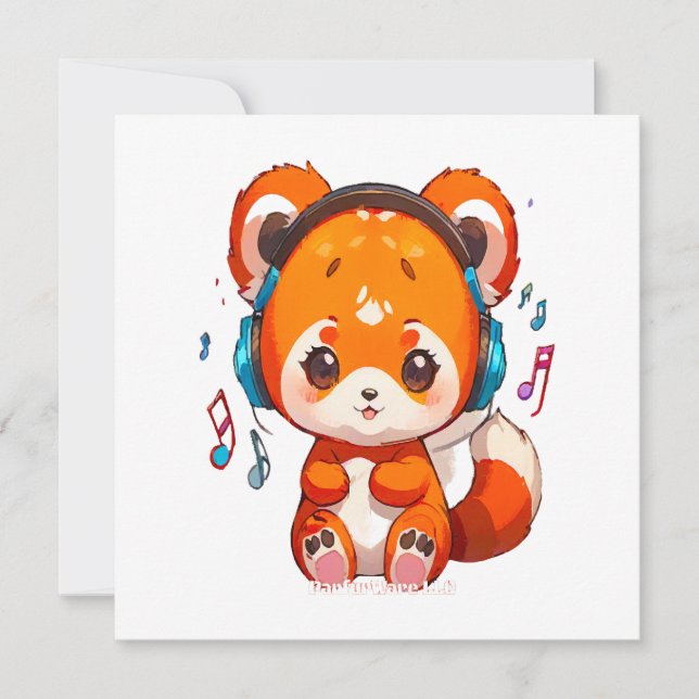Carte Panda écoutant de la musique Kpop (Devant)
