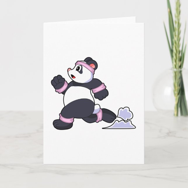 Carte Panda en coureur à la course (Devant)