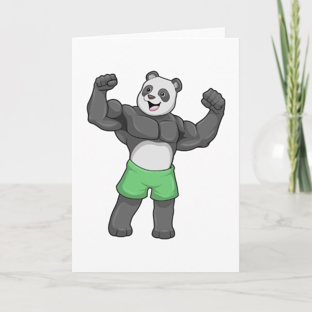 Carte Panda en culturiste à Culturisme (Devant)