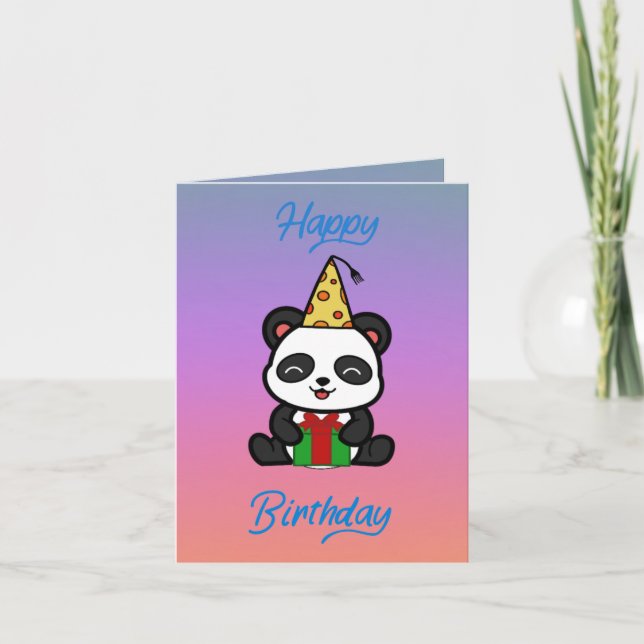 Carte Panda 'Joyeux anniversaire' (Devant)