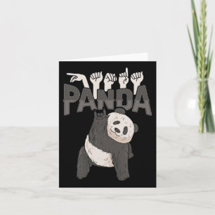 Carte Panda Langue des Signes Gestuelle Deaf Sensibilisa