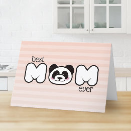 Carte Panda Moderne Bonne Fête des Mères Personnalisée