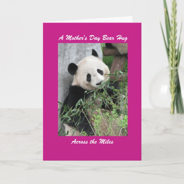 Carte Panda Ours de la Fête des Mères serrés à travers l (Devant)