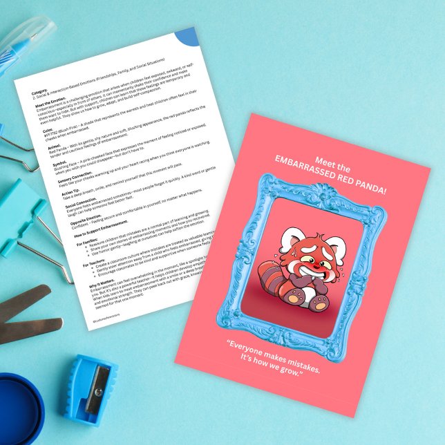 Carte Panda rouge mignonne | Outil SEL pour enfants | Ca (Cute Red Panda | SEL Tool for Kids | Emotion Card)