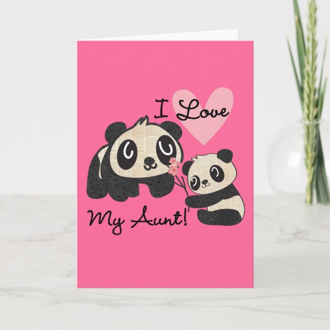 Carte Pandas I Love My Tante (Devant)
