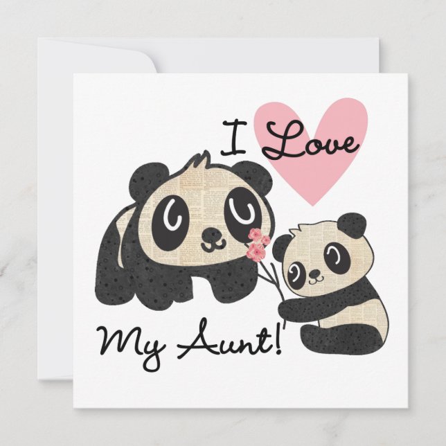 Carte Pandas I Love My Tante (Devant)