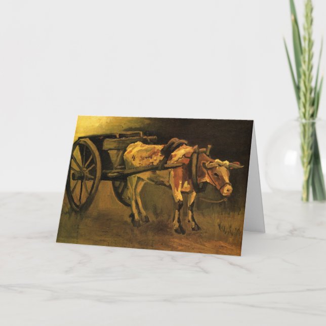 Carte Panier avec boeuf rouge et blanc par Vincent van G (Devant)